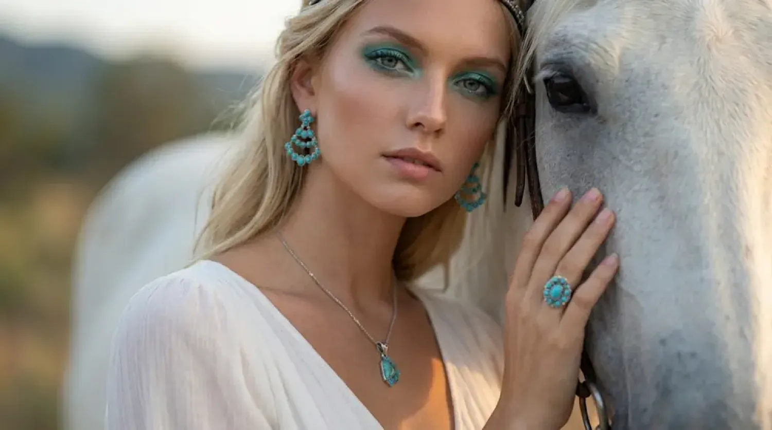 Preview: Ohrstecker Kowi 925 Sterling Silber mit Türkis Steine